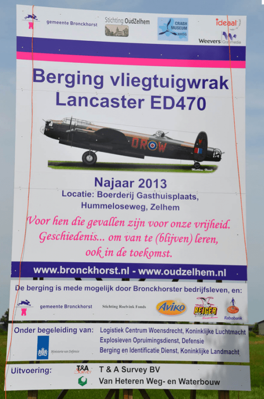 Avro Lancaster	III ED470 QR-W lost at Zelhem (Hummeloseweg 39) on 23-09-1944