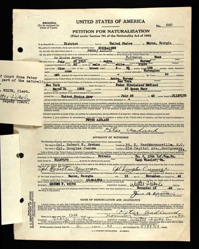 Corporal Aadland Peter (Service #: 31157172) died on 1944-08-26