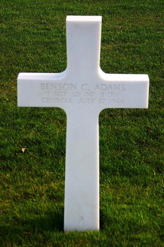 Technical Sergeant Adams Benson C (Service #: 34011905) died on 1944-07-12