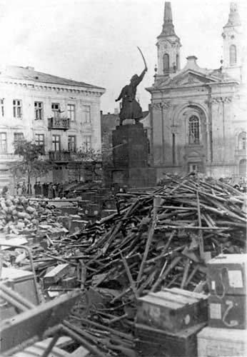 Pile of Polish rifles collected by German troops