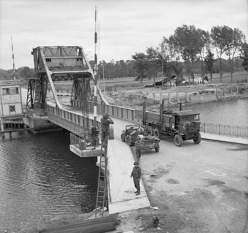 Truck moving across the Caen Canal at Pegasus Bridge