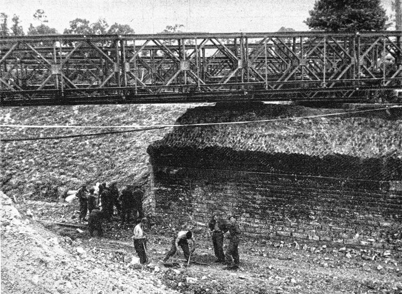 72 Field Company RE building bailey bridge at St Loup Hors