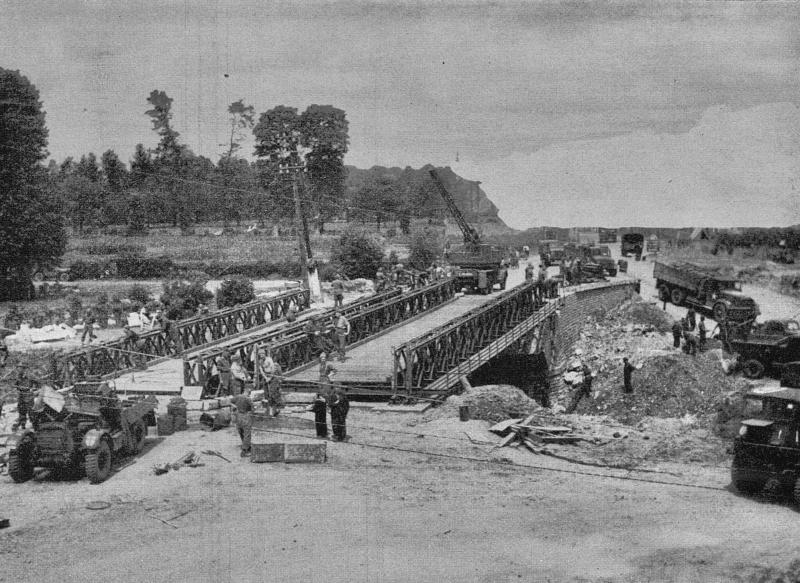 72 Field Company RE building bailey bridge at St Loup Hors
