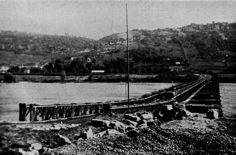 SAUL BRIDGE Class 40 Bailey Pontoon Bridge Over Biver Seine at Vernon