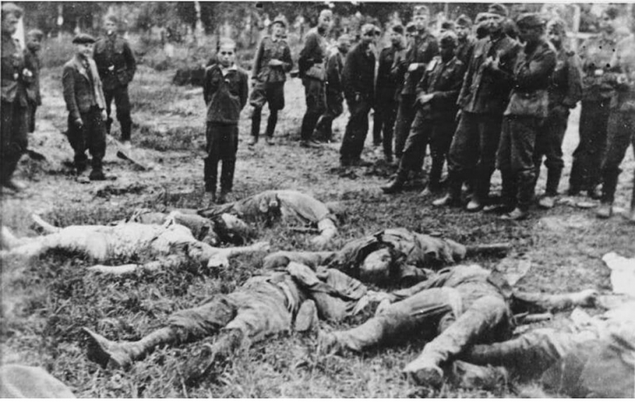 A young Ukrainian boy executed