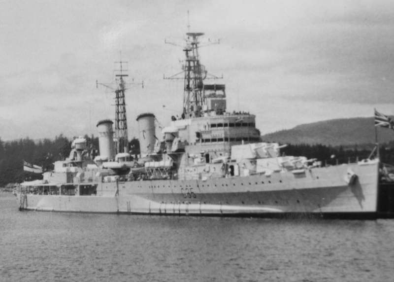 HMS Belfast (C35) before the coast of Normandy Day 17