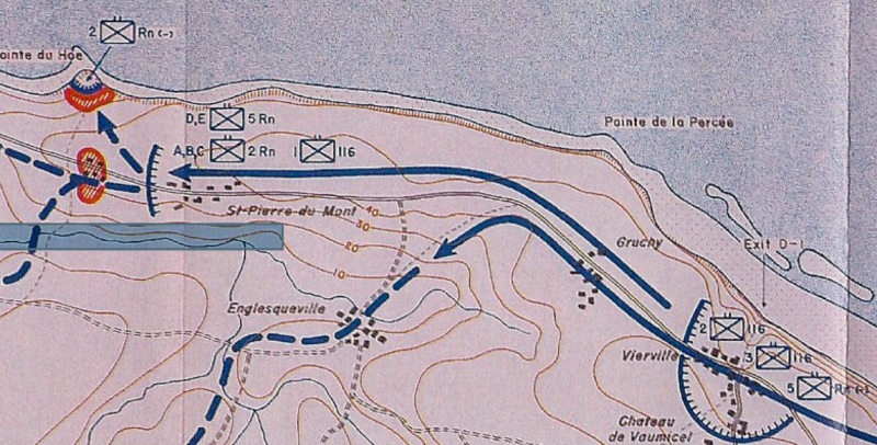 5th Ranger Battalion (USA) D and E Company to Pointe du Hoc