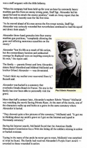 Staff sergeant Alexander Paul E (Service #: 15104455) died on 1944-06-14