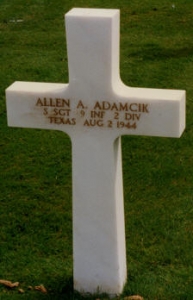 Staff sergeant Adamcik Allen A (Service #: 18042016) died on 1944-08-02