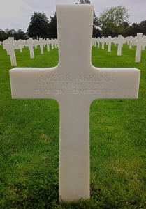 Private Akridge James R (Service #: 34820838) died on 1944-06-25