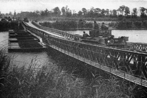 Class 40 Bailey pontoon bridge across the Caen Canal