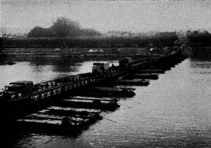 SAUL BRIDGE Class 40 Bailey Pontoon Bridge Over Biver Seine at Vernon