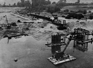 2 Railway Construction & Maintenance Group building Railway Bridge over River Seine, Le Manoir