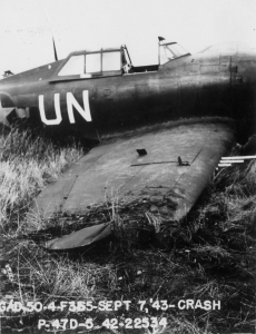 A P-47D Thunderbolt that crashed on take-off
