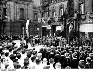 Greiser at the inauguration ceremony as the Gauleiter of Reichsgau Posen