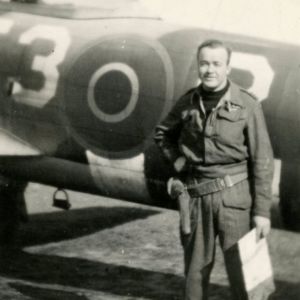 Flight of Typhoon Ib SW393 and Squadron Leader J R Beirnes on 1945-06-01