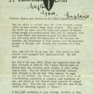 1944-06-05 Embarking for Normandy | Eisenhower's message