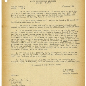 JULIE A. BURRITT, L-216798, WAC, Headquarters First Allied Airborne Army