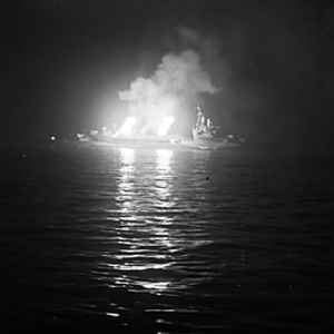 HMS Belfast (C35) before the coast of Normandy Day 33