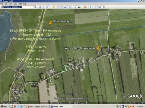 Messerschmitt BF-110G-4 G9+HZ lost at Vollenhove (Bikkersweide) (Ov) on 26-06-1943 (SGLO ref: T2612)