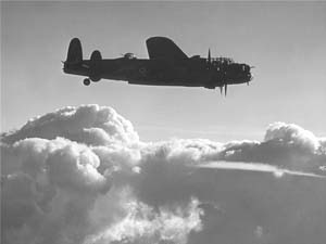 Avro Lancaster I (ED317 OF-W) on a mission to Berlin on 1944-03-25